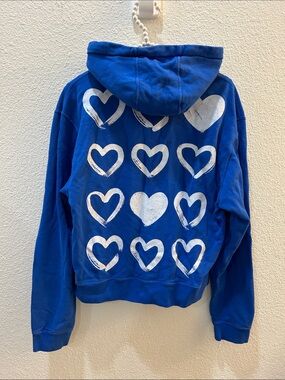 Roller Rabbit Zip Up Hearts Hoodie Size Small